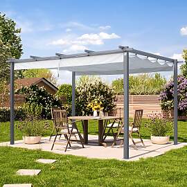 PRIMEYARD 3x4m Pergola in Perlgrau; mit