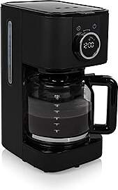 Princess Edelstahl Kaffeemaschine in Schwarz, 1,5