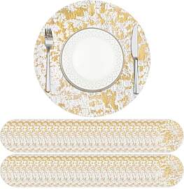 Privalace 33cm Gold Runde Platzsets,50 Stück