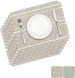 Privalace Kaffee Baumwolle Leinen Platzsets