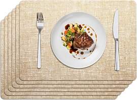 Privalace Platzsets Abwaschbar 6er Set,Kunstleder