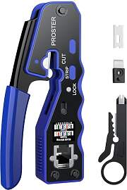 Proster RJ45 Crimpzange mit Abisolierzange RJ45