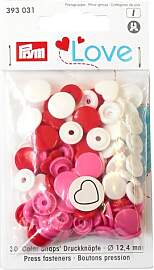 Prym 393031 Love Druckknopf Color Herz 12,4 mm