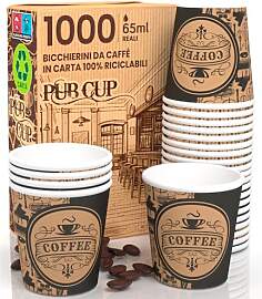 PubBeigeCUP 1000 Kaffeebecher aus Papier, 65 ml,