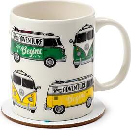 Puckator Volkswagen T1 Set Tasse und Untersetzer