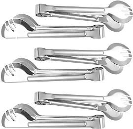 PUDSIRN 6PCS Edelstahl Servierzange, 9 Zoll Food