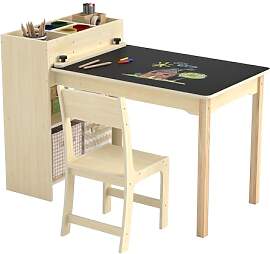 Puecrof Kinder Kreativtisch mit Stuhl aus