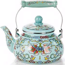 Pumtus, 2,5 Liter Wasserkocher mit Blumenemaille,