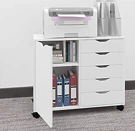 PUNCIA Rollcontainer aus Holz Aktenschrank mit