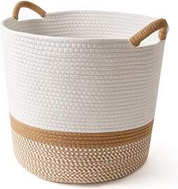 Purecas Großer Wäschekorb aus Baumwollseil mit