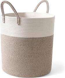 Purecas Großer Wäschekorb aus Baumwollseil mit