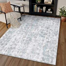 PureCozy Grau Blau Teppich Wohnzimmer 80x150