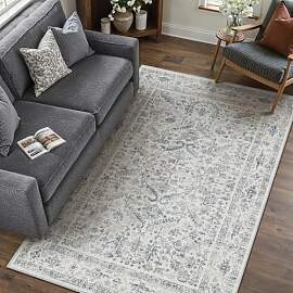 PureCozy Vintage Blauer Teppich Wohnzimmer