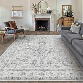 PureCozy Vintage Blauer Teppich Wohnzimmer