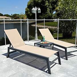PURPLE LEAF 2er-Set Gartenliege Aluminium,