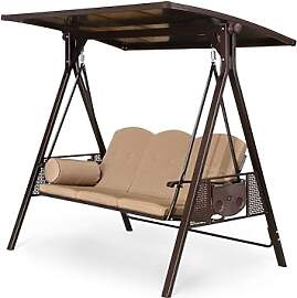 PURPLE LEAF Hollywoodschaukel 3 Sitzer PVC-Hardtop 