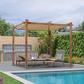 PURPLE LEAF Pergola 3 x 3 m Holzoptik