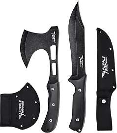 PURPLEBIRD Camping Axt Outdoor Messer Set, Axt Set 