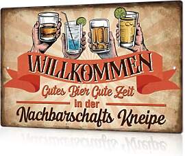 Putuo Decor Metall Blechschild – „Willkommen