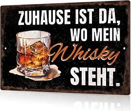 Putuo Decor Metallschild Whisky Zuhause –