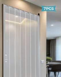 PVC-Streifentür-Set, 7-teilig, 200 x 18 cm,