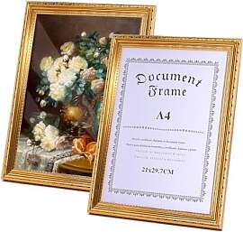 PWGHWG 2er Set A4 Bilderrahmen 21x29 cm Gold