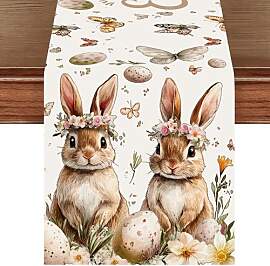 Pwsap Ostern Tischläufer, Ostereier Kaninchen