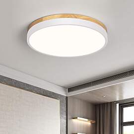 Qamra Deckenlampe, LED Deckenleuchte Holz 30cm,