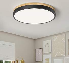 Qamra Deckenlampe, LED Deckenleuchte Holz 30cm,