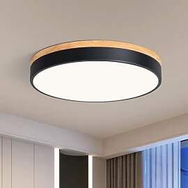 Qamra Deckenlampe, LED Deckenleuchte Holz 40cm,