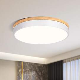 Qamra Deckenlampe, LED Deckenleuchte Holz, Flach