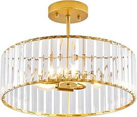 Qamra Moderne Deckenleuchte Gold Kristall