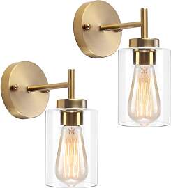 QAREHL 2 Stücke Wandleuchte Gold, Wandlampe