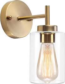 QAREHL Wandleuchte Gold Industrial Badezimmer