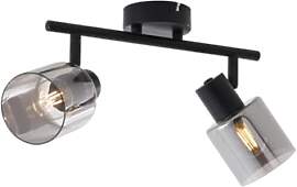 Qazqa Deckenstrahler, Deckenspot - Cilin - Schwarz 