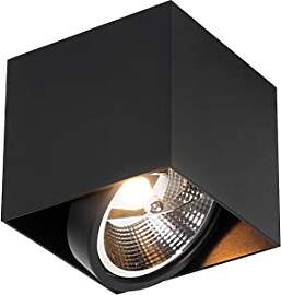 QAZQA - Design Design-Spot schwarzes Quadrat AR111 