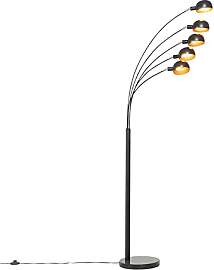 Qazqa - Design Design-Stehlampe schwarz mit Gold I 