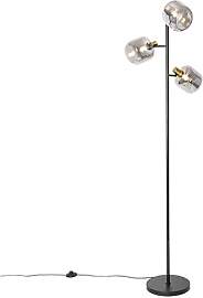 Qazqa - Modern Stehlampe schwarz mit Gold I