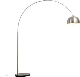 Qazqa - Moderne Bogenlampe Stahl I Silber I nickel 