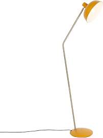 Qazqa - Retro Retro-Stehlampe gelb mit Bronze -