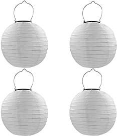 Qedertek Solar Lampions 4 Stück 20cm Solar LED