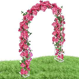 QEENTOE Gartenbogen Stabil Weiß Rosenbogen Metall 