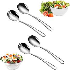 QEEROYO 4 Stück Salatbesteck Edelstahl, Salat