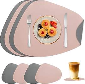 QGGTQG Tischsets Abwaschbar und Untersetzer 4er