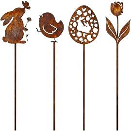 QijAOPD Osterdeko Outdoor Gartenstecker Ostern 4er 