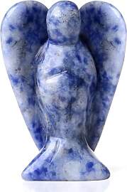 QINJIEJIE Engel Figur Blauweißer Sodalith
