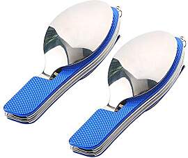 QitinDasen 2Pcs 4 in 1 Camping Besteck, 4 in 1
