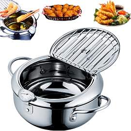 Qivine Japanischer Frittiertopf Induktion, 4,2L