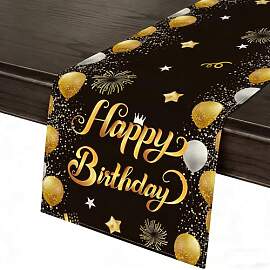 QLK Tischläufer für Geburtstag, Happy Birthday,