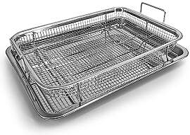 QMAAAYS Edelstahl Crisper Tray-Air Fryer Pan Mesh